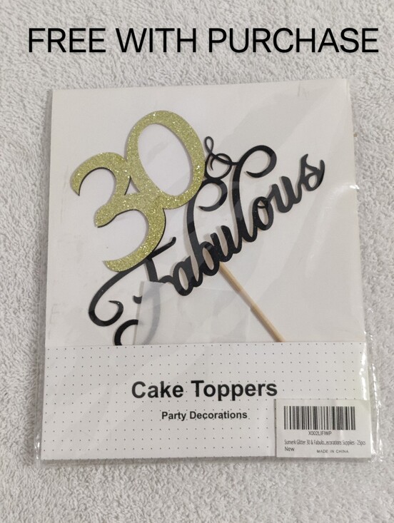Other - "30 & Fabulous" Cake Topper - Glitter Party Decoration